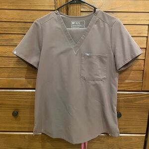 Figs Scrub Set Smokey Taupe Catarina Top Zamora Jogger Pants Sz SMALL
